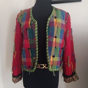 Vintage Crystal Hand Woven Made in Columbia Blazer